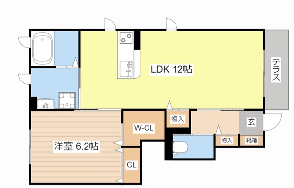 アジュール彦根Bの物件間取画像